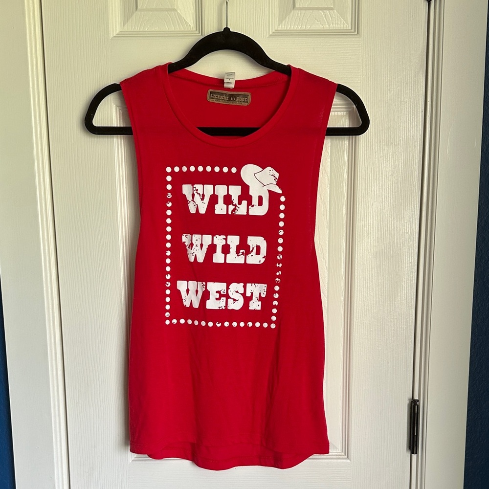 Red Graphic Muscle Tee